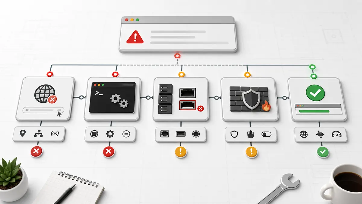 A visual troubleshooting flow for localhost connection errors